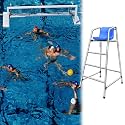 Heavy Duty Lifeguard Chair for Swimming Pools &amp; Water Polo, 3-Step Observation Stool for Coaches &amp; Referees, Durable Beach Lookout Ladder in Silver, Ideal for Competitions