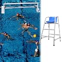 Heavy Duty Lifeguard Chair for Water Polo, 4-6 ft Beach Observation Stool, Sports Referee Competition Seat, Silver Lookout Ladder with 2 Steps