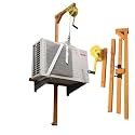 Heavy Duty Lifting Crane Tool for Air Conditioner Installation - Manual Winch Hoist with Folding Bracket Easy to Use Ideal for Outdoor Units Portable and