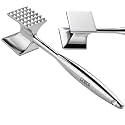 Meat Tenderizer Tool, Stainless Steel Mallet & Kitchen Hammer Pounder, Mirror Polished Double Sided Flattener for Chicken, Steak & Beef - Dishwasher Safe