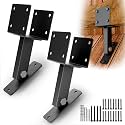 Heavy Duty Metal Brackets for Gazebo Roof Posts - Adjustable 90° Support for 4x4/4x6 Lumber, Wind & Snow Resistant, Includes Screws & Drill Bits, Black (2Pcs)
