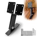 Heavy Duty Metal Brackets for Gazebo Roof Posts - Adjustable 90° Support for 4x4/4x6 Lumber, Wind & Snow Resistant, Includes Screws & Drill Bits, Black (1Pcs)