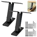 Heavy Duty Pergola Roof Riser Beam Bracket for Gazebo Roof Posts - Adjustable 90° Support, Wind & Snow Resistant, Includes Screws & Drill Bits, Black, 2 Piece