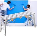 Heavy Duty Portable Drywall Bench with Non-Slip Feet,Multipurpose Scaffolding Equipment Tower Ladder Stool Work Bench,for Cleaning,Car Washing (Color : B(squaretubesurfac