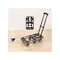 Heavy-Duty Portable Folding Flat Bed Cart with Wheels - Compact Cargo Trolley for Household &amp; Luggage Transport - Versatile Gray Utility Trailer (Small)
