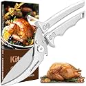 Heavy Duty Poultry Shears - Kitchen Scissors for Food, All Purpose - Chicken & Fish Shears - Easily Separable, Dishwasher Safe (Silver)