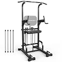 Heavy Duty Power Tower, Light Commercial Grade Steel Frame, 800 LBS Weight Capacity, Multi-Function Pull Up Bar &amp; Dip Station with Crunch Leg Raise, Home Gym Gear for Back and Core Workout