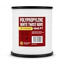 Heavy Duty PP/Polyester/Nylon Rope on Spool, White, 1/4inX1640FT