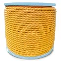 Heavy Duty PP/Polyester/Nylon Rope on Spool, Yellow, 3/8inX600FT