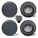 Heavy Duty Rv Tire Covers Set of 4, Tough Waterproof Wheel Covers for Boat Trailer Camper Truck Motorhome Van SUV Jeep Car, Sun Rain Wheel Protecter, 27-29 Inch Tire Diameter, Gloves