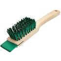 Heavy Duty Scrubbing Brush - Stiff Bristle Scraper, Wooden Handle, Universal Outdoor Cleaning Tool
