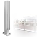 Heavy Duty Stainless Steel Balustrade Post, No-Punch Glass Railing Column for Stairs with Slots &amp; Base, 24 32 36 40 48 in High Vitreous Railing Post(B-Edge,Height 48in/120cm)