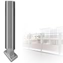 Heavy Duty Stainless Steel Balustrade Post, No-Punch Glass Railing Column for Stairs with Slots & Base, 24 32 36 40 48 in High Vitreous Railing Post(B-Corner,Height 32in/80cm)