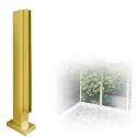 Heavy Duty Stainless Steel Balustrade Post, No-Punch Glass Railing Column for Stairs with Slots &amp; Base, 24 32 36 40 48 in High Vitreous Railing Post(A-Edge,Height 32in/80cm)