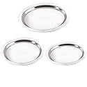 Heavy duty Stainless Steel ss Lid for vessels, kadai Lid (Dia:12.5,14.0,25.0cm (5.0",5.5", 10.0", inches) Approx.Wt: 420gm. S7,8,17 -Each 1pcs Total 3Nos)