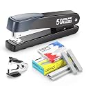 Heavy Duty Stapler, IMLIKE 50 Sheet Full Strip Stapler, Anti-Jam Non-Slip with 5000pcs 26/6 Staples and 1000pcs 23/8 Staples, Staple Remover, for Home, Office, and Classroom, Black