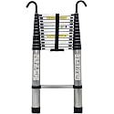 Heavy Duty Telescopic Ladder 2.6m/ 3.8m/ 5m/ 6.2m Tall, Aluminum Folding Telescoping Ladder with Hooks for Home Roof Top Tent RV Attic Outdoor Use Warm as,4.6m/15ft