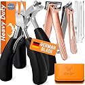 Heavy Duty Toenail Clippers for Thick Ingrown Nails Fingernail Set (8Pack - Rose Gold)