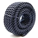 Heavy Duty Twisted PP/Polyester/Nylon Rope, Weather-Resistant &amp; Waterproof Rope for Pool, Marine, Camping, Household Use, Construction &amp; Rigging Applications (Navy, 1/2in X 32FT)