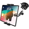 Heavy-Duty Windshield & Dash Tablet Mount for Car Truck, Zero-Bounce Arm
