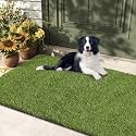 HEBE Artificial Grass Pad for Dogs, Professional Potty Training, Reusable Grass with Drainage Holes, Turf Mat for Indoor Outdoor 35"x59"