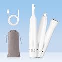 HEBECA Ear Nose Hair Trimmer for Women, Eyebrow &amp; Face Hair Trimmers, 3in1 Electric Facial Hair Trimmer, Waterproof &amp; Rechargeable Women's Face Hair Remover Portable (White)