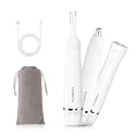HEBECA Nose Hair Trimmer for Women and Men, 3-in-1 Electric Facial Hair Removal Rechargeable Portble Waterproof Face Shaver Razor for Nose Ear Eyebrow Peach-Fuzz Lips Chin FT3001