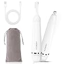 HEBECA Nose Hair Trimmer for Women Men - Electric Ear and Nose Hair Trimmer - 2 in 1 Facial Hair Remover Portable for Painless Face Eyebrow Trimmering Waterproof (Pearl White 2in1)
