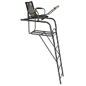 HECASA Ladder Tree Stand with Mesh Seat, 15.5' Climbing Equipment Accessories for Deer Hunting, Adjustable Shooting Rail, 300 LBS