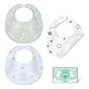 HECCEI 3-Pack Baby Bibs, Reversible Drool Bibs for Teething and Drooling