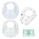HECCEI 3-Pack Baby Bibs, Reversible Drool Bibs for Teething and Drooling