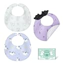 HECCEI 3-Pack Baby Bibs, Reversible Drool Bibs for Teething and Drooling