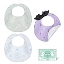 HECCEI 3-Pack Baby Bibs, Reversible Drool Bibs for Teething and Drooling
