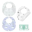 HECCEI 3-Pack Baby Bibs, Reversible Drool Bibs for Teething and Drooling