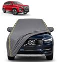 Hector 100% Waterproof Car Cover | Dustproof Sun Protection Cover | Soft Cotton Lining | Triple Stitched | Mirror Pocket | Antenna Pocket | All Weather Body Cover (Grey with Yellow Piping)
