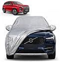 Hector 100% Waterproof Car Cover | Dustproof Sun Protection Cover | Soft Cotton Lining | Triple Stitched | Mirror Pocket | Antenna Pocket | All Weather Body Cover (Silver with Yellow Piping)