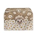 Hedgehog Daisy Print Bread Machine Cover Anti Fingerprint Toaster Oven Dust Cover Fits Most Standard 2 Slice Toasters, Machine Washable