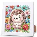 Hedgehog Diamond Art Painting Kits for Kids with Frame Ages 8-12 (7x7 in)