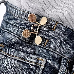 pant waist tightener adjustable waist buckle set extra button for jeans to make tighter instant jeans button pins for pants jeans skirts 4 gold plat waist pin