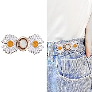 pant waist tightener adjustable waist buckle set extra button for jeans to make tighter instant jeans button pins for pants jeans skirts 1 white jointflower