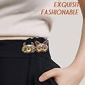 Pant Waist Tightener, Adjustable Waist Buckle Set, Extra Button for Jeans to Make Tighter, Instant Jeans Button Pins for Pants Jeans Skirts, (4, Orange Cat)