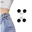 Pant Waist Tightener, Adjustable Waist Buckle Set, Extra Button for Jeans to Make Tighter, Instant Jeans Button Pins for Pants Jeans Skirts, (1, Black Pearl Waist pin)