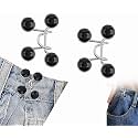 Pant Waist Tightener, Adjustable Waist Buckle Set, Extra Button for Jeans to Make Tighter, Instant Jeans Button Pins for Pants Jeans Skirts, (2, Black Diamond Waist pin)