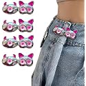 Pant Waist Tightener, Adjustable Waist Buckle Set, Extra Button for Jeans to Make Tighter, Instant Jeans Button Pins for Pants Jeans Skirts, (4, Dark Pink cat)