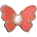 Pant Waist Tightener, Adjustable Waist Buckle Set, Extra Button for Jeans to Make Tighter, Instant Jeans Button Pins for Pants Jeans Skirts, (2, Orange Butterfly)