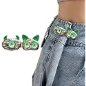 Pant Waist Tightener, Adjustable Waist Buckle Set, Extra Button for Jeans to Make Tighter, Instant Jeans Button Pins for Pants Jeans Skirts, (1, Green Cat)