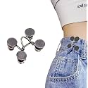 Pant Waist Tightener, Adjustable Waist Buckle Set, Extra Button for Jeans to Make Tighter, Instant Jeans Button Pins for Pants Jeans Skirts, (1, Black Plat Waist pin)