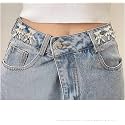 Pant Waist Tightener, Adjustable Waist Buckle Set, Extra Button for Jeans to Make Tighter, Instant Jeans Button Pins for Pants Jeans Skirts, (2, Silver Teddy Bear)