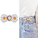 Pant Waist Tightener, Adjustable Waist Buckle Set, Extra Button for Jeans to Make Tighter, Instant Jeans Button Pins for Pants Jeans Skirts, (1, White jointflower)