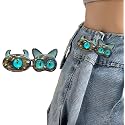 Pant Waist Tightener, Adjustable Waist Buckle Set, Extra Button for Jeans to Make Tighter, Instant Jeans Button Pins for Pants Jeans Skirts, (1, Blue Cat)
